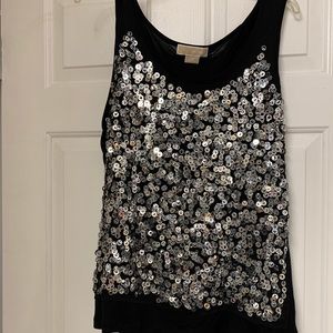 Michael Kors Silver Sequin & Black women’s top 1X